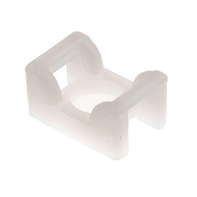 HellermannTyton Self Adhesive Natural Cable Tie Mount 12 mm x 18mm, 6mm Max. Cable Tie Width