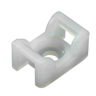 HellermannTyton Self Adhesive Natural Cable Tie Mount 12 mm x 18mm, 6mm Max. Cable Tie Width