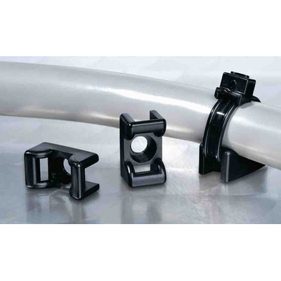 HellermannTyton Self Adhesive Natural Cable Tie Mount 12 mm x 18mm, 6mm Max. Cable Tie Width