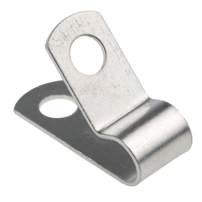 RS PRO Silver Aluminium Cable Clip, 6.4mm Max. Bundle