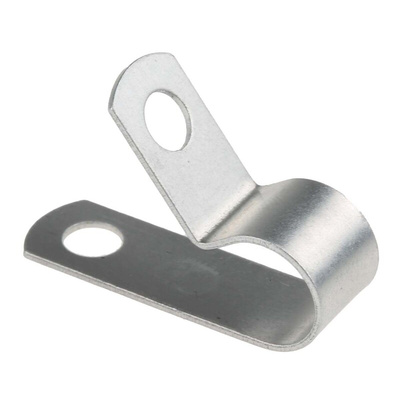 RS PRO Silver Aluminium Cable Clip, 9.5mm Max. Bundle