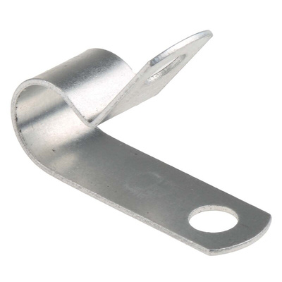 RS PRO Silver Aluminium Cable Clip, 9.5mm Max. Bundle