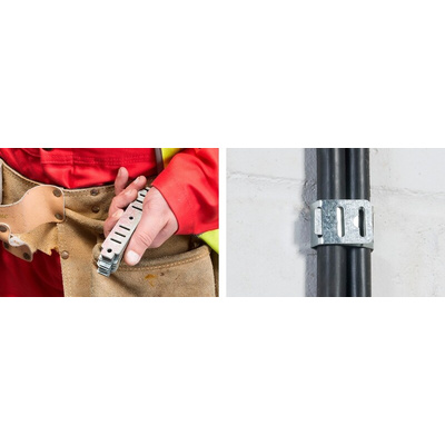 RS PRO Natural Steel Cable Clip, 20mm Max. Bundle