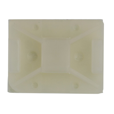 HellermannTyton Self Adhesive Natural Cable Tie Mount 25 mm x 32mm, 8mm Max. Cable Tie Width
