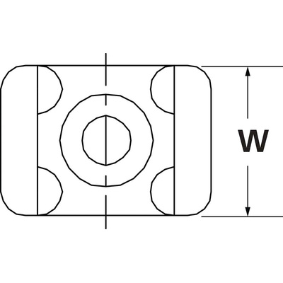 HellermannTyton Self Adhesive Blue Cable Tie Mount 11.8 mm x 17.8mm, 6.4mm Max. Cable Tie Width