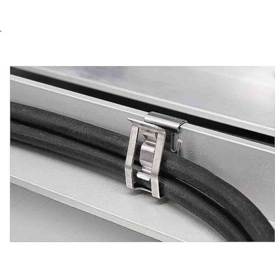 HellermannTyton Metallic Stainless Steel Cable Clip, 7.6mm Max. Bundle