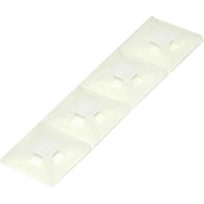 RS PRO Self Adhesive Natural Cable Tie Mount 12.5 mm x 12.5mm, 3.2mm Max. Cable Tie Width