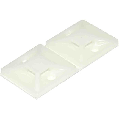 RS PRO Self Adhesive Natural Cable Tie Mount 19.5 mm x 19.5mm, 4.6mm Max. Cable Tie Width