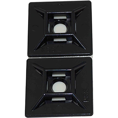 RS PRO Self Adhesive Black Cable Tie Mount 28.6 mm x 28.6mm, 5.5mm Max. Cable Tie Width