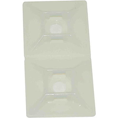 RS PRO Self Adhesive Natural Cable Tie Mount 28.6 mm x 28.6mm, 5.5mm Max. Cable Tie Width
