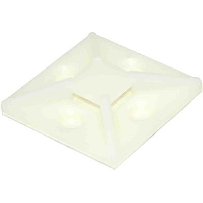 RS PRO Self Adhesive Natural Cable Tie Mount 38.5 mm x 38.5mm, 10.2mm Max. Cable Tie Width