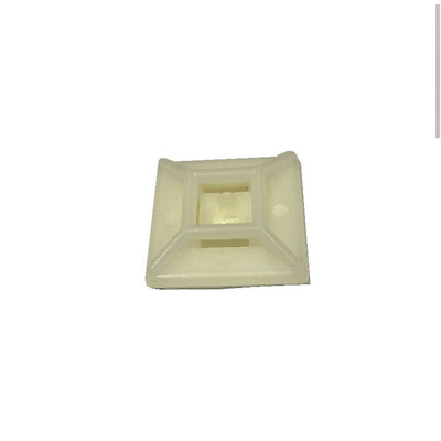 Self Adhesive Natural Cable Tie Mount 26.1 mm x 26.1mm, 8mm Max. Cable Tie Width