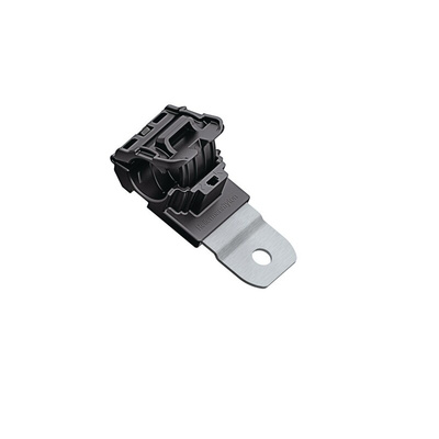 HellermannTyton Black Polyamide Ratchet P Clamp, 19.5mm Max. Bundle