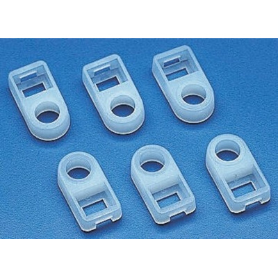 HellermannTyton Self Adhesive Natural Cable Tie Mount 9.5 mm x 17.9mm, 3.5mm Max. Cable Tie Width