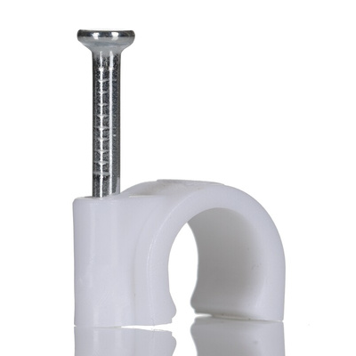 RS PRO White Polyethylene, Steel Clip, 10mm Max. Bundle