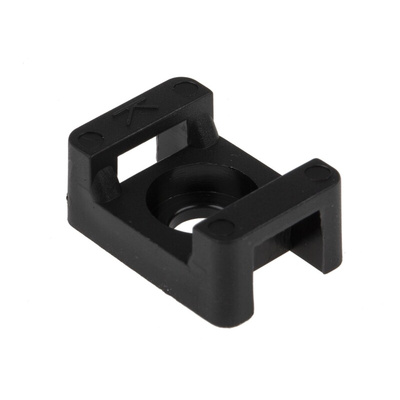 RS PRO Self Adhesive Black Cable Tie Mount 16 mm x 23mm, 9mm Max. Cable Tie Width
