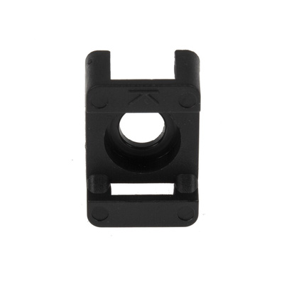 RS PRO Self Adhesive Black Cable Tie Mount 16 mm x 23mm, 9mm Max. Cable Tie Width