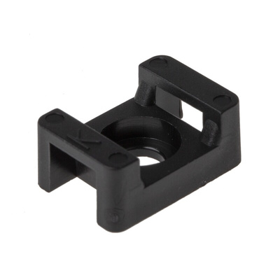 RS PRO Self Adhesive Black Cable Tie Mount 16 mm x 23mm, 9mm Max. Cable Tie Width
