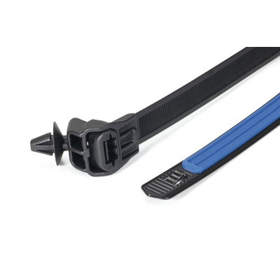HellermannTyton Black on Blue Cable Tie Mount 9.5 mm x 140mm, 9.5mm Max. Cable Tie Width
