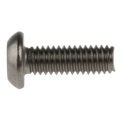 Plain Button Stainless Steel Tamper Proof Security Screw, M4 x 12mm
