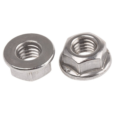 17.9mm Plain Stainless Steel Hex Flanged Nut, M8, A2 304
