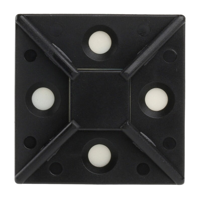 RS PRO Self Adhesive Black Cable Tie Mount 38 mm x 38mm, 10.2mm Max. Cable Tie Width