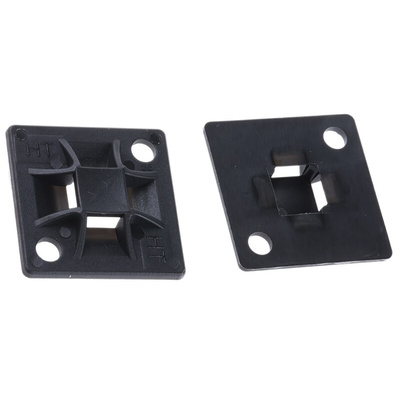 HellermannTyton Black Cable Tie Mount 20 mm x 20mm, 4mm Max. Cable Tie Width