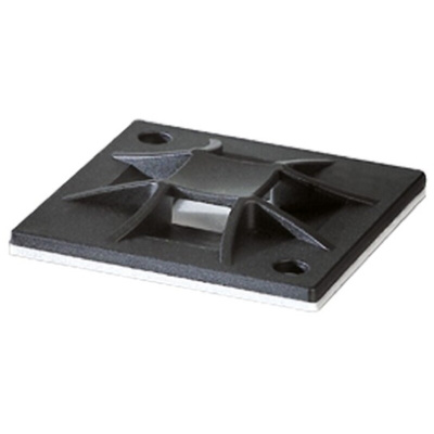 HellermannTyton Black Cable Tie Mount 30 mm x 30mm, 5.1mm Max. Cable Tie Width