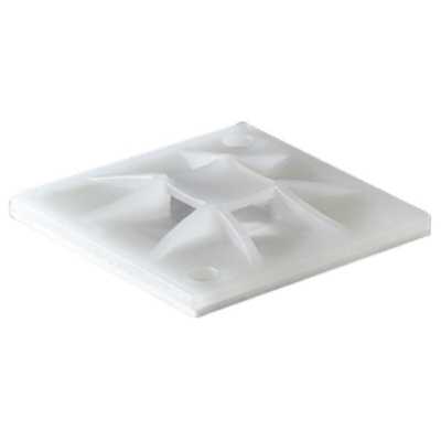 HellermannTyton Self Adhesive Natural Cable Tie Mount 40 mm x 40mm, 8.4mm Max. Cable Tie Width