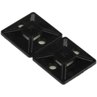 RS PRO Self Adhesive Black Cable Tie Mount 19.5 mm x 19.5mm, 4.6mm Max. Cable Tie Width