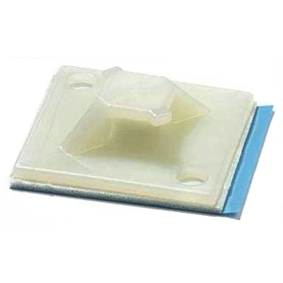 Thomas & Betts Self Adhesive Natural Cable Tie Mount 29 mm x 29mm, (4 way) 2.3mm Max. Cable Tie Width