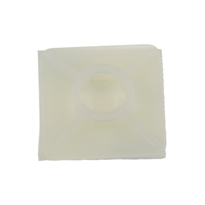 RS PRO Self Adhesive Natural Cable Tie Mount 26.3 mm x 26.3mm, 5.6mm Max. Cable Tie Width