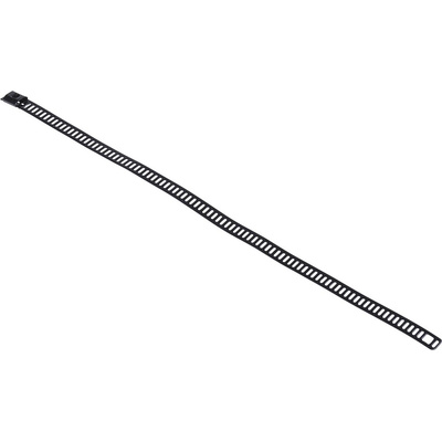 RS PRO Cable Tie, Ladder, 225mm x 7 mm, Black Polyester Coated Stainless Steel, Pk-100