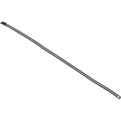 RS PRO Cable Tie, Ladder, 300mm x 7 mm, Black Polyester Coated Stainless Steel, Pk-100