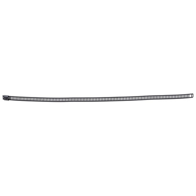 RS PRO Cable Tie, Ladder, 300mm x 7 mm, Black Polyester Coated Stainless Steel, Pk-100
