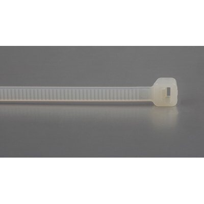 RS PRO Cable Tie, 190mm x 4.8 mm, Natural Nylon, Pk-100