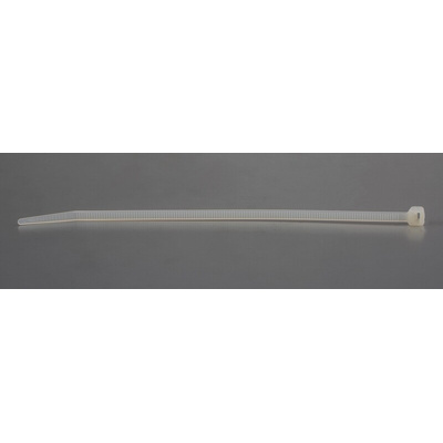 RS PRO Cable Tie, 190mm x 4.8 mm, Natural Nylon, Pk-100