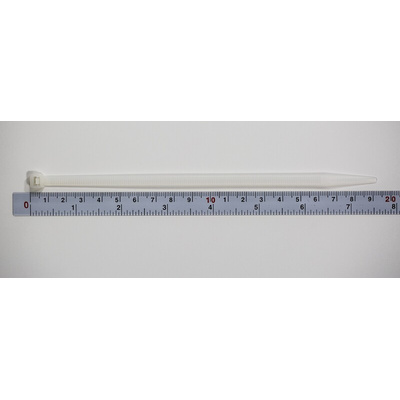 RS PRO Cable Tie, 190mm x 4.8 mm, Natural Nylon, Pk-100