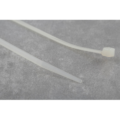 RS PRO Cable Tie, 292mm x 3.6 mm, Natural Nylon, Pk-100