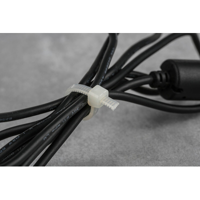 RS PRO Cable Tie, 292mm x 3.6 mm, Natural Nylon, Pk-100