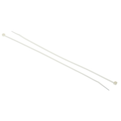 RS PRO Cable Tie, 292mm x 3.6 mm, Natural Nylon, Pk-100