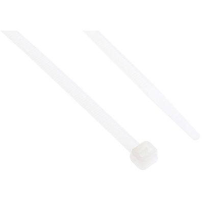 RS PRO Cable Tie, 368mm x 4.8 mm, Natural Nylon, Pk-100