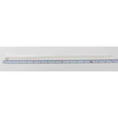 RS PRO Cable Tie, 380mm x 7.6 mm, Natural Nylon, Pk-100