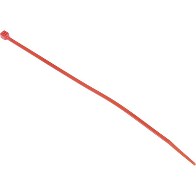 RS PRO Cable Tie, 165mm x 2.5 mm, Red Nylon, Pk-100