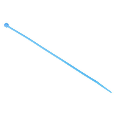 RS PRO Cable Tie, 165mm x 2.5 mm, Blue Nylon, Pk-100