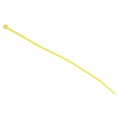 RS PRO Cable Tie, 165mm x 2.5 mm, Yellow Nylon, Pk-100