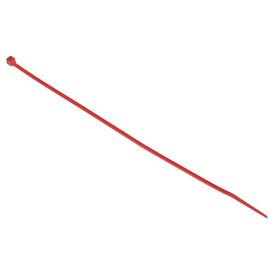 RS PRO Cable Tie, 203mm x 2.5 mm, Red Nylon, Pk-100