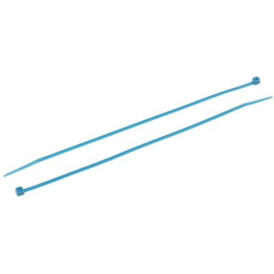 RS PRO Cable Tie, 203mm x 2.5 mm, Blue Nylon, Pk-100