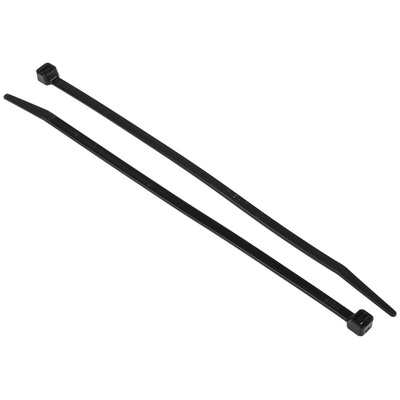 RS PRO Cable Tie, 190mm x 4.8 mm, Black Nylon, Pk-1000