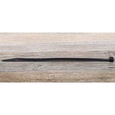 RS PRO Cable Tie, 190mm x 4.8 mm, Black Nylon, Pk-1000